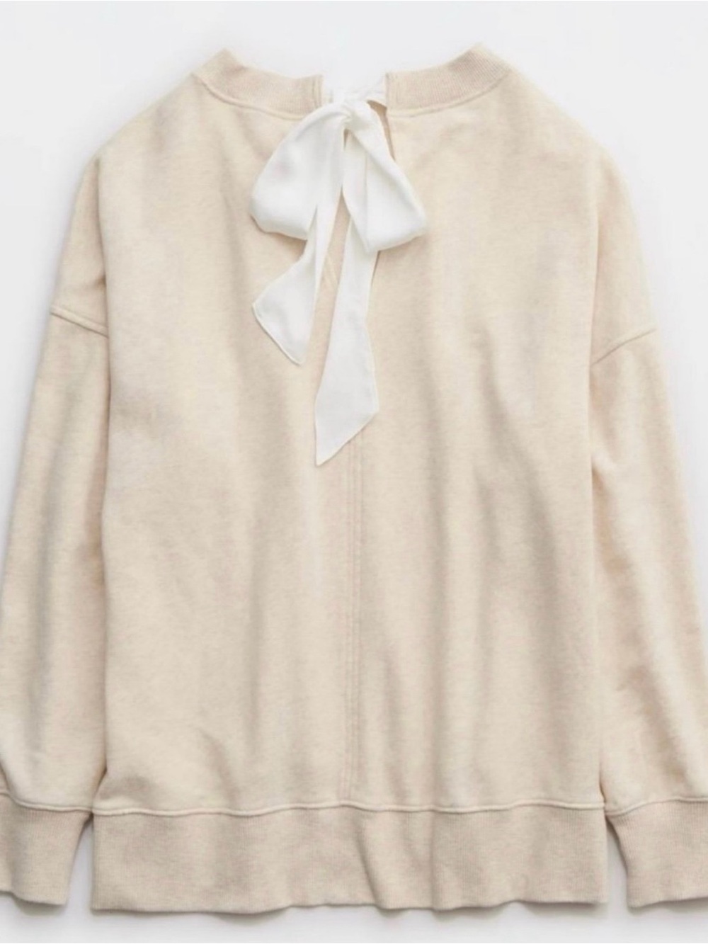 Aerie Big Chill Crewneck Sweatshirt with Bow size Womens Small - Picture 2 of 6